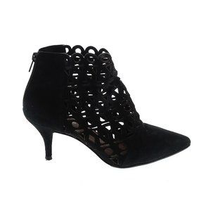 Loeffler Randall Ankle Boots Suede Black Cutout 7